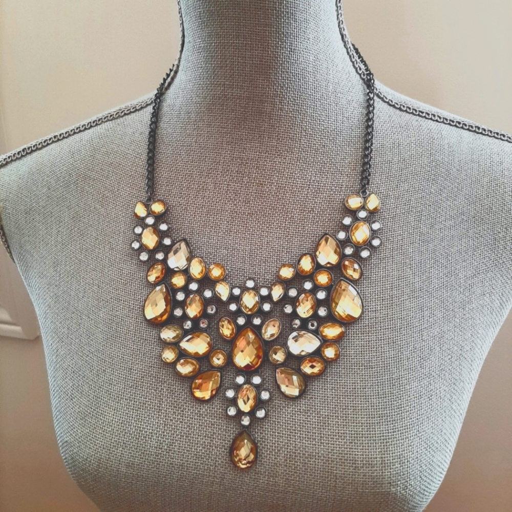 Vintage Crystal Bib Necklace